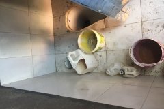 Rebuild of toilet with tile